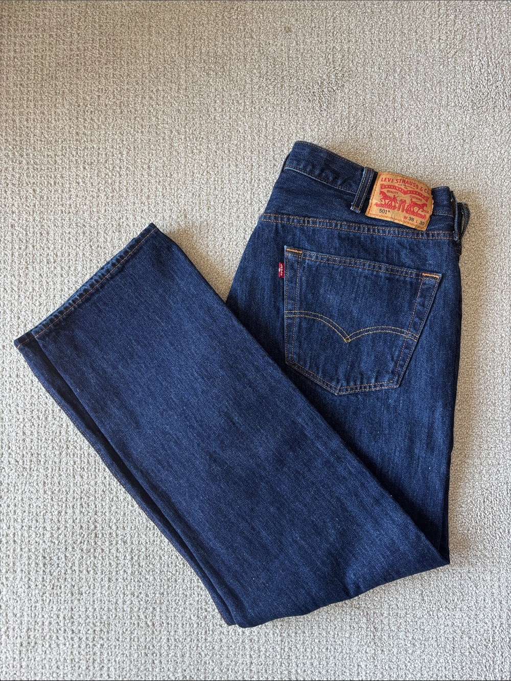 Levi's 501Men's Indigo Button Fly Straight Jeans